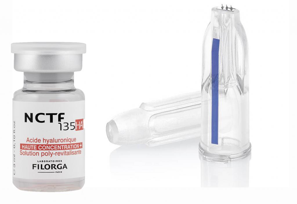 Fiolă Filorga NCTF 135 HA și capul cu micro-ace Nanosoft